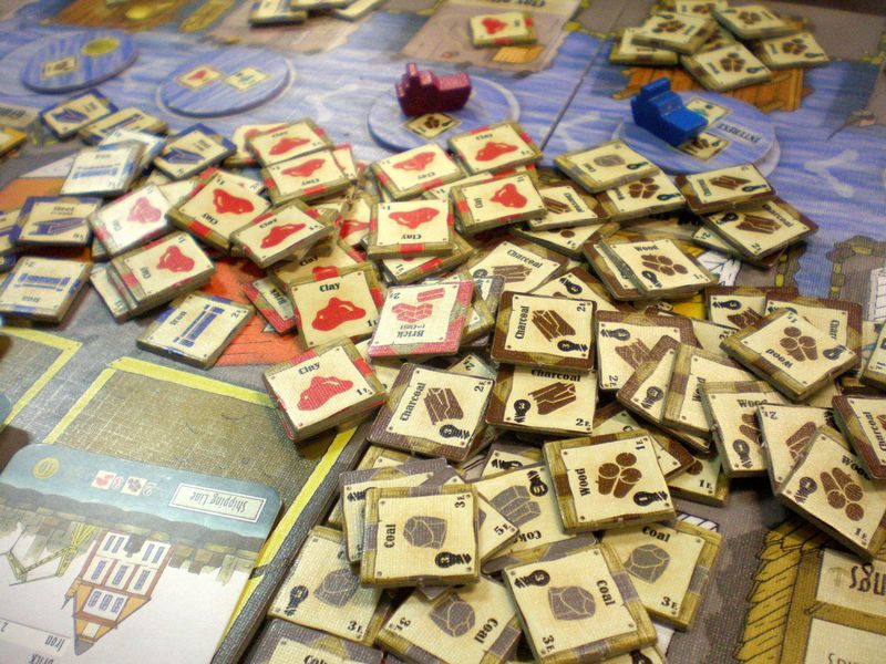 Imagen de los recursos del juego de mesa Le Havre