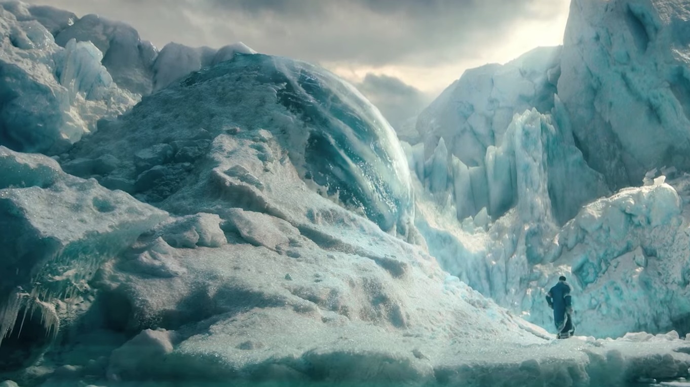 Un paisaje helado, concretamente un gran iceberg. En el centro podemos ver un gran esfera congelada y en, en su interior, sabemos que hay una persona (el Avatar).