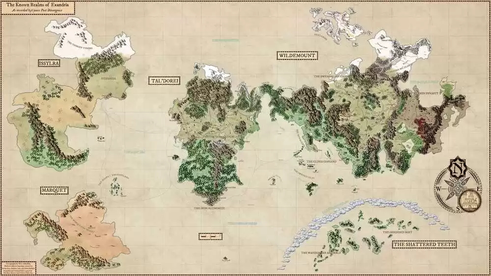Mapa fan que especula sobre la posición de los continentes de Exanria, creado por West Haberlein Mapa fan que especula sobre la posición de los continentes de Exanria, creado por West Haberlein
